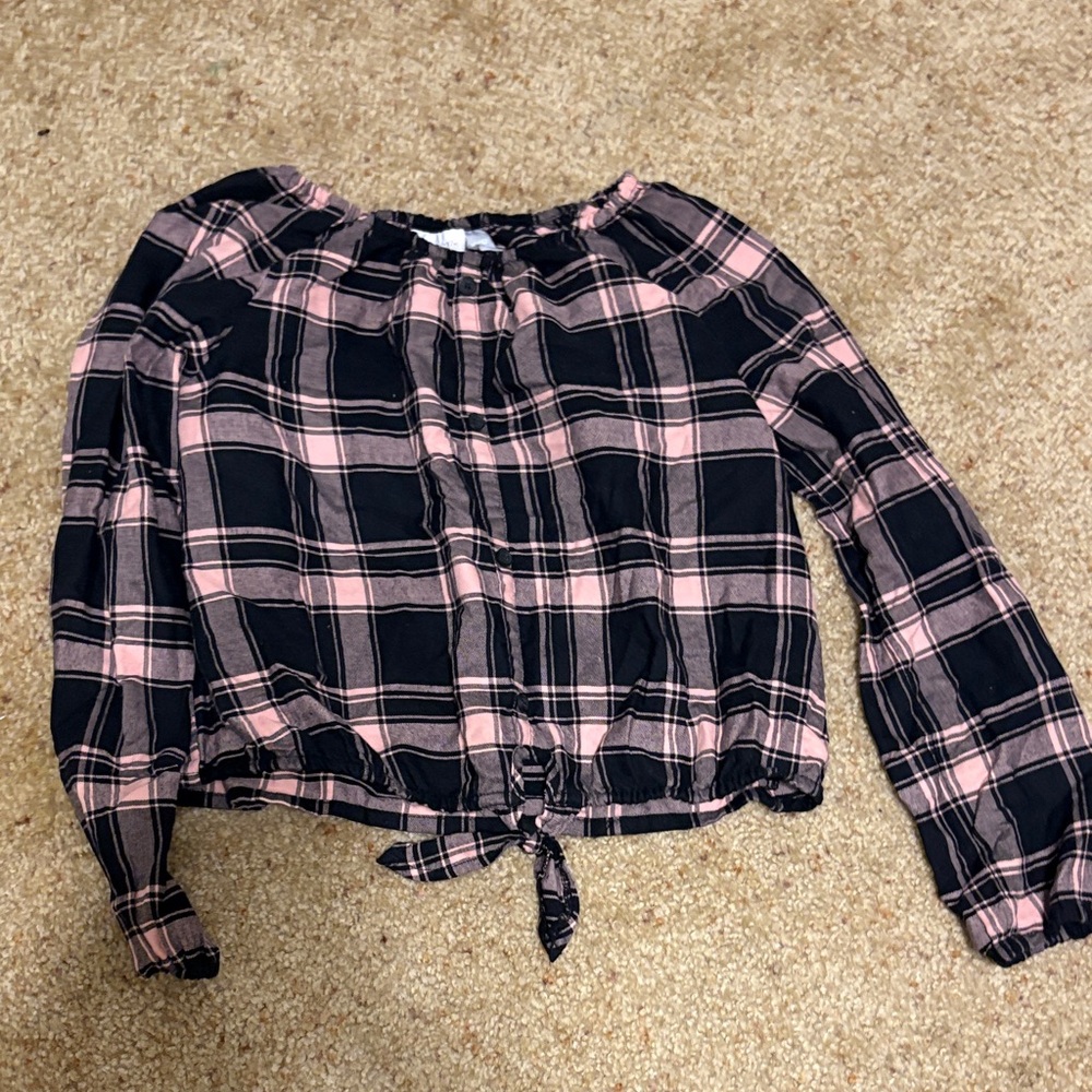Place Plaid Women's Blouse - Pink and Black